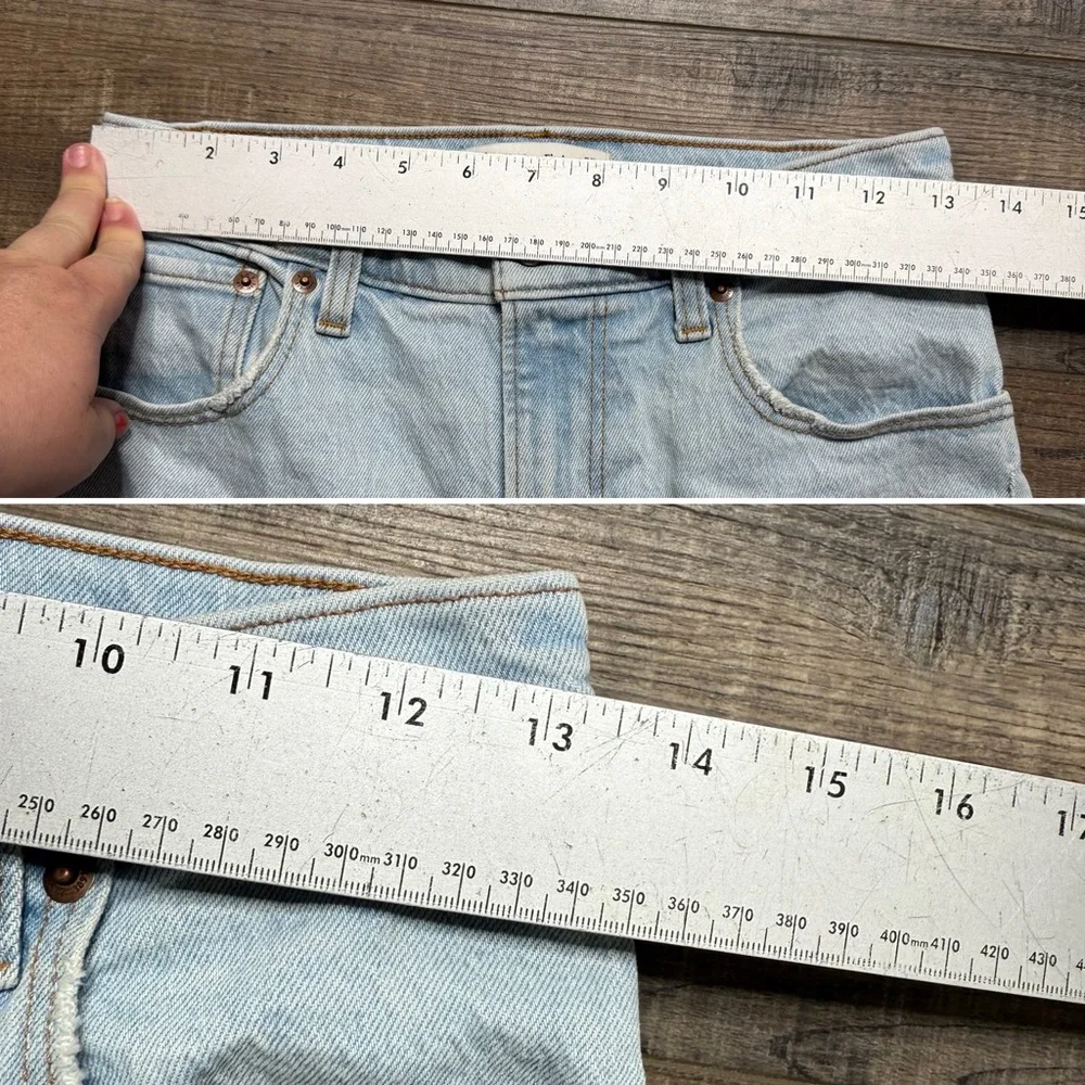 Abercrombie & Fitch The 90's Straight Ultra High-Rise Denim Jeans Destress Holes - Picture 9 of 11